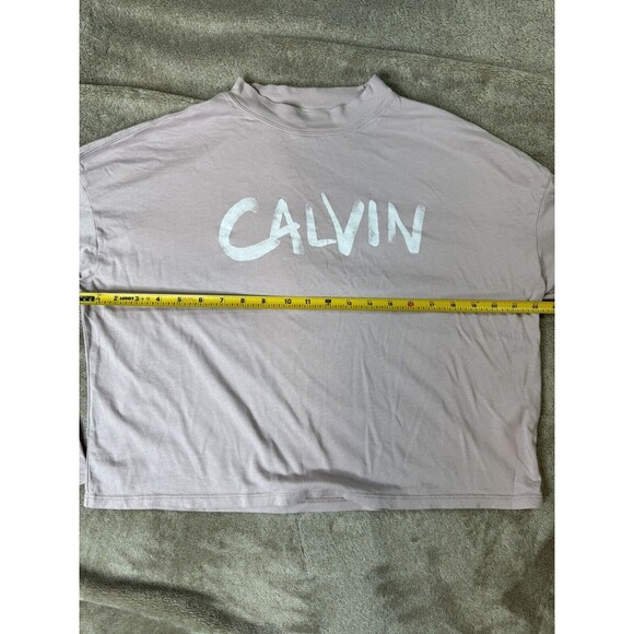 Calvin Klein Performance Brushed Logo Long Sleeve TShirt Crop Pink Top Large - Picture 6 of 12